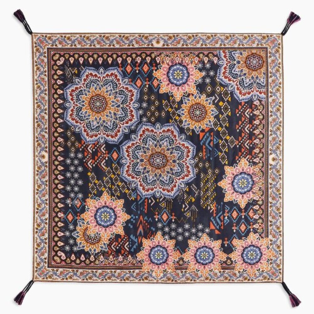 Johnny Was Padma Silk Square Scarf Multicolor - Picture 2 of 6
